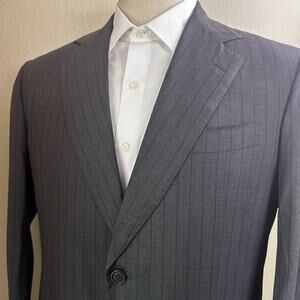 Battistoni Blazer Sport Coat Men 40R Italy Super 150 for Barney's Gray Stripe